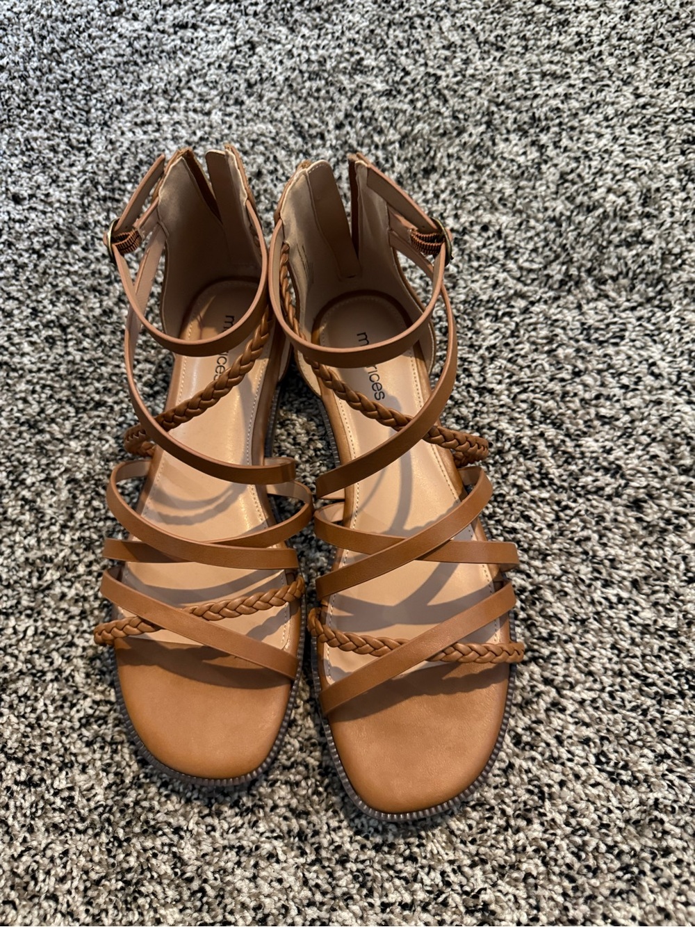 Maurices Braided Strappy Tan Sandals